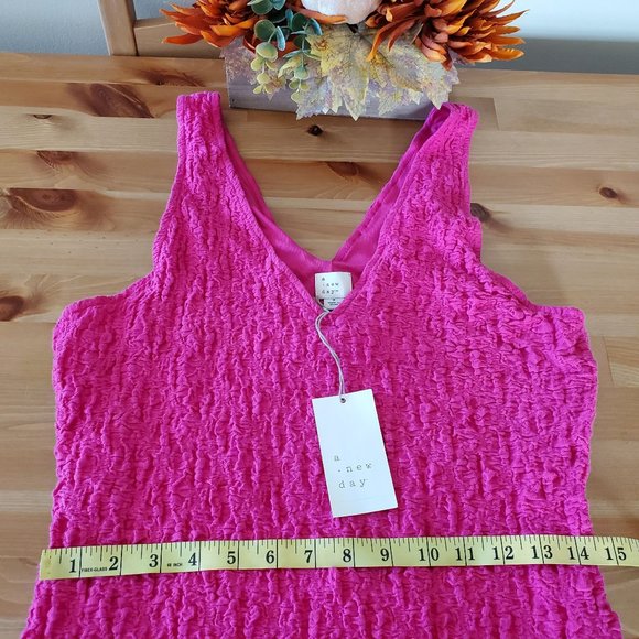 A. New Day - Women's Puckered Knit Dress Pink Size S - Picture 3 of 11